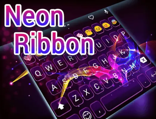 Neon Ribbon Emoji Keyboard android App screenshot 0