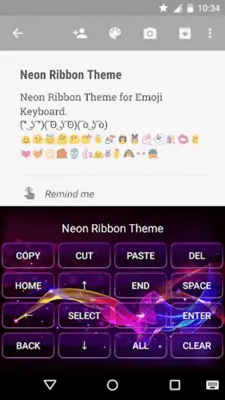 Neon Ribbon Emoji Keyboard android App screenshot 2