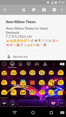 Neon Ribbon Emoji Keyboard android App screenshot 3